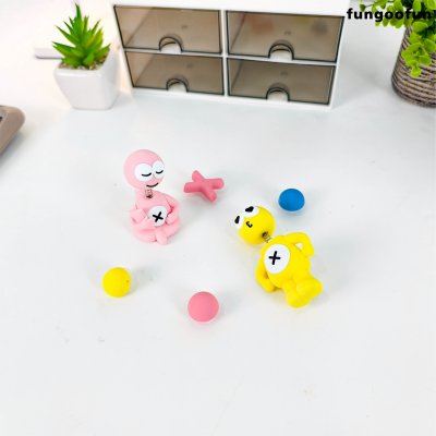 Fungoofun DIY Jibbitz Head Shaking ตัวการ์ตูนติดกระเป๋าส่ายหัวได้ ตัวติดหมุดล็อกคู่ซิลิโคนพรีเมียม