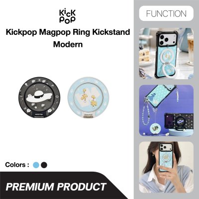 Kickpop Ring Kickstand Modern แหวนแม่เหล็กติดมือถือพร้อมกระจกเงาและขาตั้ง MagSafe