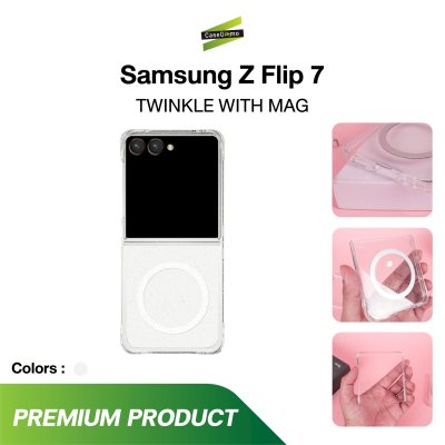 Gizmo Defense Twinkle เคสใส Z Flip7 กากเพชร Magsafe
