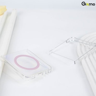 Gizmo Defense Hologram เคสใส Z Flip7 สีรุ้ง Magsafe