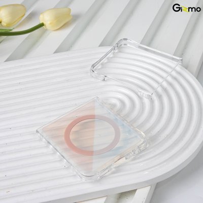 Gizmo Defense Hologram เคสใส Z Flip7 สีรุ้ง Magsafe