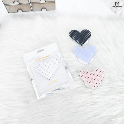 Molan Cano(HC074) Griptok Magnetic Dot Big Heart กริ๊ปต๊อกแม่เหล็กรูปหัวใจใหญ่ลายจุด