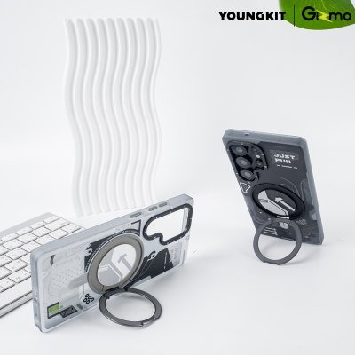 เคส S25 Ultra ขาตั้งหมุน 360 MagSafe ลาย Cyberpunk