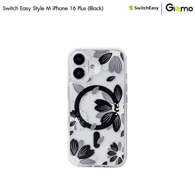 SwitchEasy เคสใสสกีนลาย ชาร์จไร้สาย Style M Pattern Shockproof iPhone 16 Case MagSafe