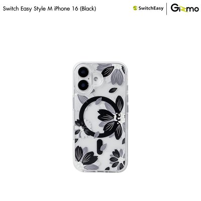 SwitchEasy เคสใสสกีนลาย ชาร์จไร้สาย Style M Pattern Shockproof iPhone 16 Case MagSafe