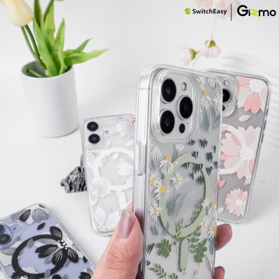 SwitchEasy เคสใสสกีนลาย ชาร์จไร้สาย Style M Pattern Shockproof iPhone 16 Case MagSafe
