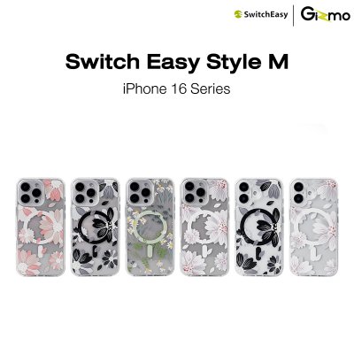 SwitchEasy เคสใสสกีนลาย ชาร์จไร้สาย Style M Pattern Shockproof iPhone 16 Case MagSafe