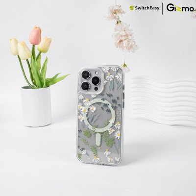 SwitchEasy เคสใสสกีนลาย ชาร์จไร้สาย Style M Pattern Shockproof iPhone 16 Case MagSafe