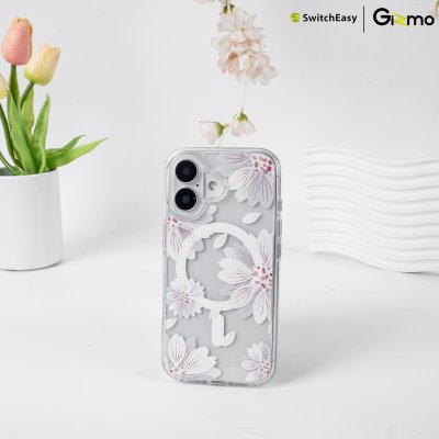 SwitchEasy เคสใสสกีนลาย ชาร์จไร้สาย Style M Pattern Shockproof iPhone 16 Case MagSafe