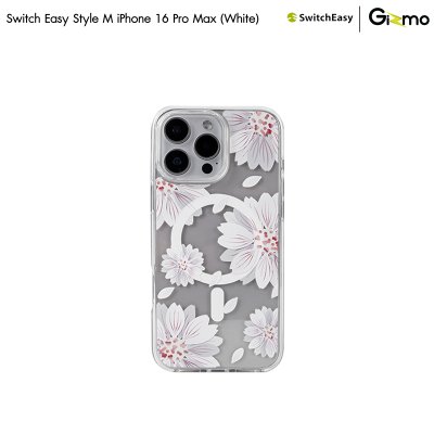SwitchEasy เคสใสสกีนลาย ชาร์จไร้สาย Style M Pattern Shockproof iPhone 16 Case MagSafe