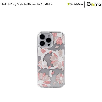 SwitchEasy เคสใสสกีนลาย ชาร์จไร้สาย Style M Pattern Shockproof iPhone 16 Case MagSafe