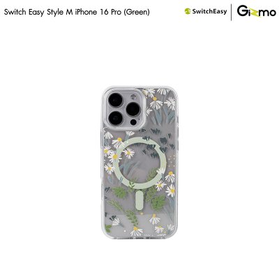 SwitchEasy เคสใสสกีนลาย ชาร์จไร้สาย Style M Pattern Shockproof iPhone 16 Case MagSafe