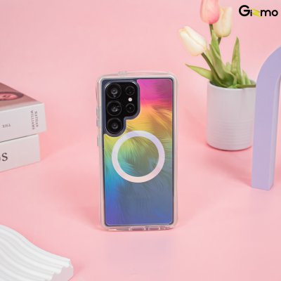 Kaono Airbag case hologram with magsafe เคสโฮโลแกรม ขอบใส กันกระแทก ซัมซุง Sumsung s25 Ultra