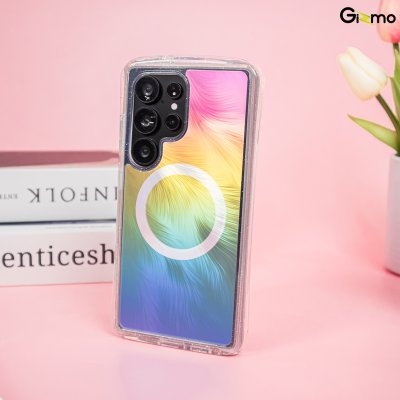 Kaono Airbag case hologram with magsafe เคสโฮโลแกรม ขอบกากเพชร กันกระแทก ซัมซุง Sumsung s25 Ultra