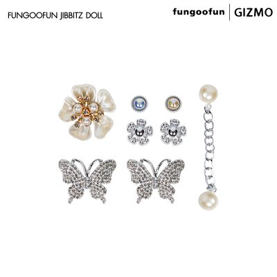 Fungoofun ตัวติดกระเป๋า Buckle Flower Series Jibbitz Cartoon