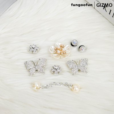 Fungoofun ตัวติดกระเป๋า Buckle Flower Series Jibbitz Cartoon