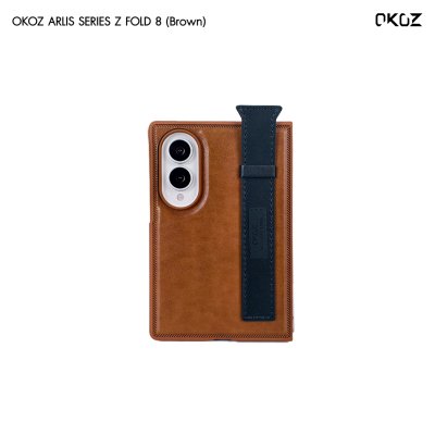 OKOZ Arlis Series for Samsung Z Fold 8 เคสพร้อมสายคาดหนังและฟิล์มหน้าจอในตัว