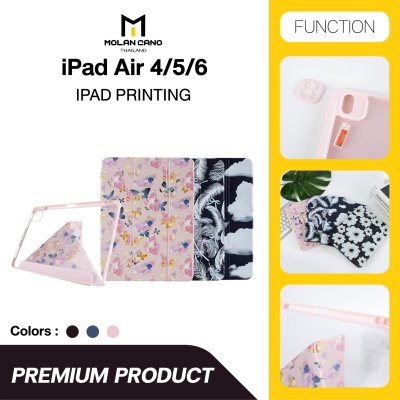 Molan Cano Printing Case เคสไอแพด iPad Air 4/5/6 Multi stand หลังใส ฝาพับ สกีนลาย มีช่องเก็บปากกา
