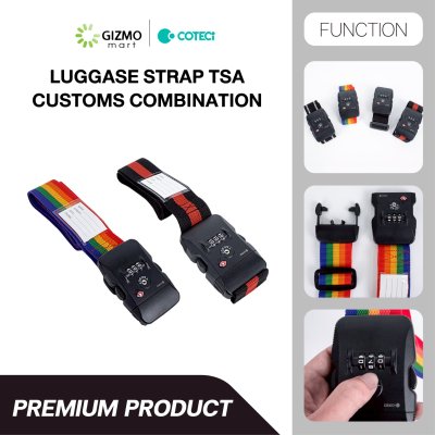 Coteci สายรัดกระเป๋าเดินทาง luggase strap TSA customs combination