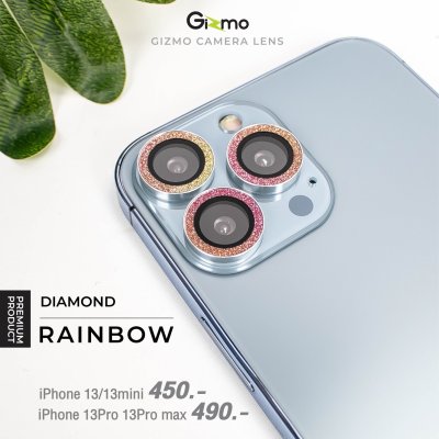 Gizmo ฟิล์มกระจกเลนส์กล้อง ใสขอบเพชร ไอโฟน13 คุณภาพสูง 9H ถ่ายรูปและวิดีโอคมชัด