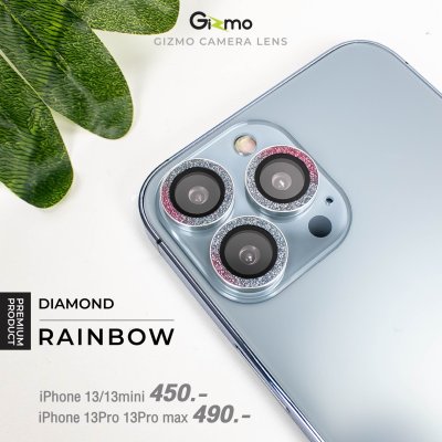 Gizmo ฟิล์มกระจกเลนส์กล้อง ใสขอบเพชร ไอโฟน13 คุณภาพสูง 9H ถ่ายรูปและวิดีโอคมชัด