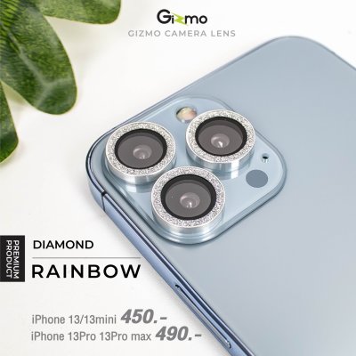 Gizmo ฟิล์มกระจกเลนส์กล้อง ใสขอบเพชร ไอโฟน13 คุณภาพสูง 9H ถ่ายรูปและวิดีโอคมชัด