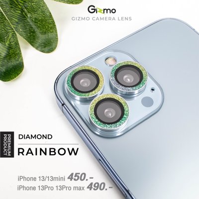Gizmo ฟิล์มกระจกเลนส์กล้อง ใสขอบเพชร ไอโฟน13 คุณภาพสูง 9H ถ่ายรูปและวิดีโอคมชัด