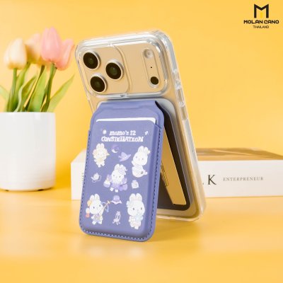 Molan Cano Card Pocket Flip Stand ที่ใส่บัตรแม่เหล็ก MagSafe ลาย iCarer Family