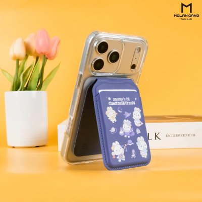Molan Cano Card Pocket Flip Stand ที่ใส่บัตรแม่เหล็ก MagSafe ลาย iCarer Family