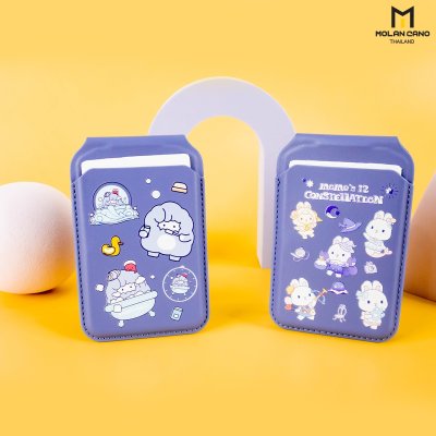 Molan Cano Card Pocket Flip Stand ที่ใส่บัตรแม่เหล็ก MagSafe ลาย iCarer Family