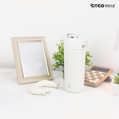 COCOSMILE Whistle straw coffee cup inside sus316 stainless steel แก้วเก็บความเย็นมีหลอดในตัว รุ่น YD-8207 ขนาด 630 ml