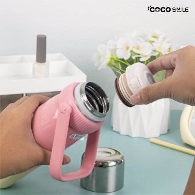 COCOSMILE thermal water boote with handle แก้วเก็บความเย็น รุ่น YD-8913 ขนาด 580 ml