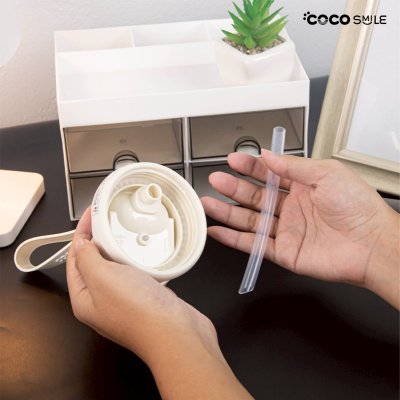 COCOSMILE Thermal Water Coffee Bottle with Straw SUS316 กระบอกน้ำเก็บอุณหภูมิ พร้อมหลอดดูด สแตนเลส รุ่น YD-8903 ขนาด 500 มล.