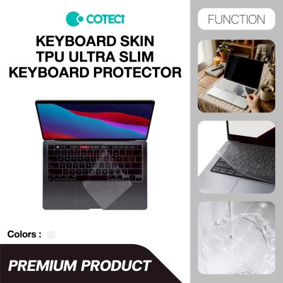 COTECI Keyboard Skin TPU Ultra Slim ฟิล์มกันรอยคีย์บอร์ดบางเฉียบสำหรับ MacBook