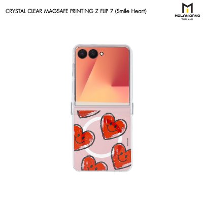 Molan Cano Crystal Clear Magsafe Printing Samsung Z Flip 7 เคสใสสกรีนลาย