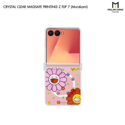 Molan Cano Crystal Clear Magsafe Printing Samsung Z Flip 7 เคสใสสกรีนลาย