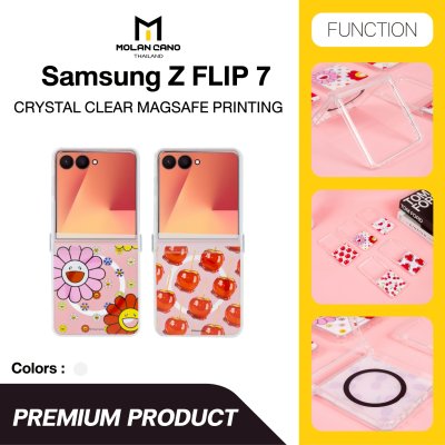 Molan Cano Crystal Clear Magsafe Printing Samsung Z Flip 7 เคสใสสกรีนลาย