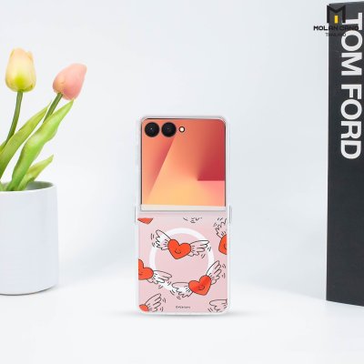 Molan Cano Crystal Clear Magsafe Printing Samsung Z Flip 7 เคสใสสกรีนลาย