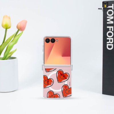 Molan Cano Crystal Clear Magsafe Printing Samsung Z Flip 7 เคสใสสกรีนลาย