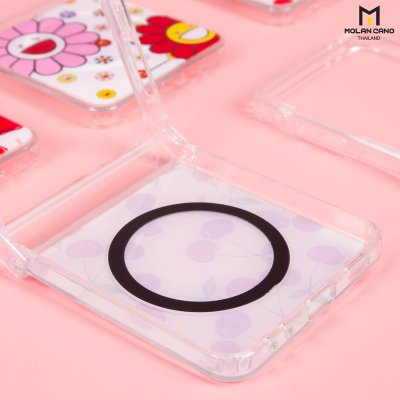 Molan Cano Crystal Clear Magsafe Printing Samsung Z Flip 7 เคสใสสกรีนลาย