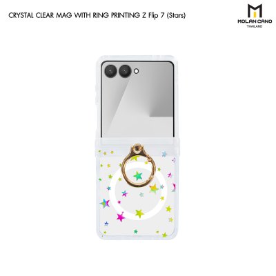 Molan Cano Crystal Clear Flip7 MagSafe with Ring เคสใสสกรีนลายแฟชั่น ปกป้องครบครัน