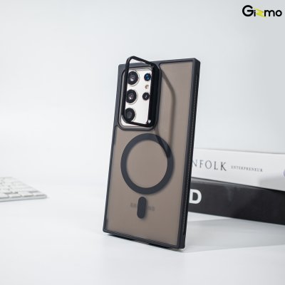Gizmo เคสรุ่น Camera Protect stand with mag รุ่น S24 Ultra เนื้อสัมผัสแมท เคสชาร์จได้ กันกระแทก(แถมฟิล์มเลนส์อลู)