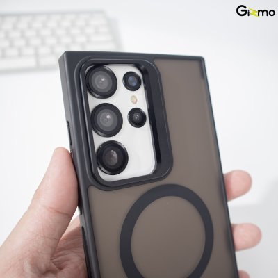 Gizmo เคสรุ่น Camera Protect stand with mag รุ่น S24 Ultra เนื้อสัมผัสแมท เคสชาร์จได้ กันกระแทก(แถมฟิล์มเลนส์อลู)