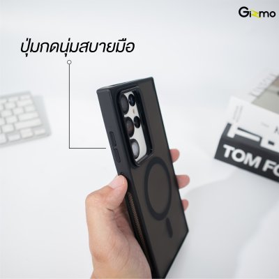 Gizmo เคสรุ่น Camera Protect stand with mag รุ่น S24 Ultra เนื้อสัมผัสแมท เคสชาร์จได้ กันกระแทก(แถมฟิล์มเลนส์อลู)