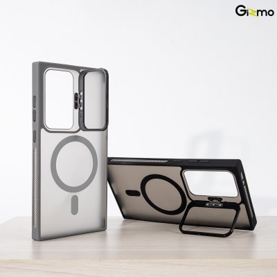 Gizmo เคสรุ่น Camera Protect stand with mag รุ่น S24 Ultra เนื้อสัมผัสแมท เคสชาร์จได้ กันกระแทก(แถมฟิล์มเลนส์อลู)
