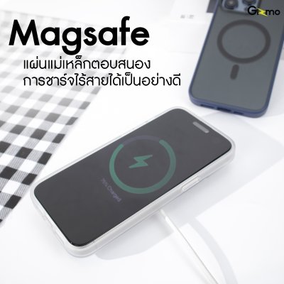 Gizmo case เคสชาร์จได้ ขอบสี-หลังด้าน รุ่น Defense matte magsafe รองรับ 15/15+/15P/15PM (หมายเหตุ/ทักแชท บอกรุ่น)