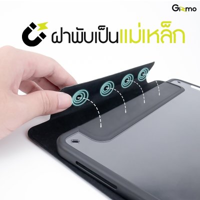 Gizmo New Jersey 2in1 Magnetic Case เคสถอดฝาได้ ฝาสีดำ-หลังใส iPad หลังใส ฝาพับ สกีนลาย มีช่องเก็บปากกา