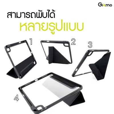 Gizmo New Jersey 2in1 Magnetic Case เคสถอดฝาได้ ฝาสีดำ-หลังใส iPad หลังใส ฝาพับ สกีนลาย มีช่องเก็บปากกา
