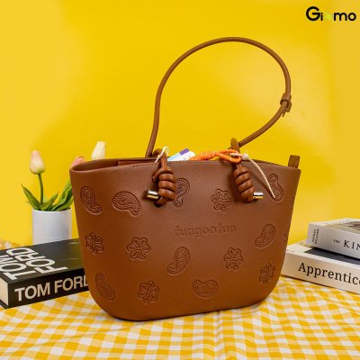 Fungoofun Cashew Nut Tote Bag กระเป๋าสะพายไหล่ พร้อมกระเป๋าด้านในแบบถอดได้ รุ่น F544