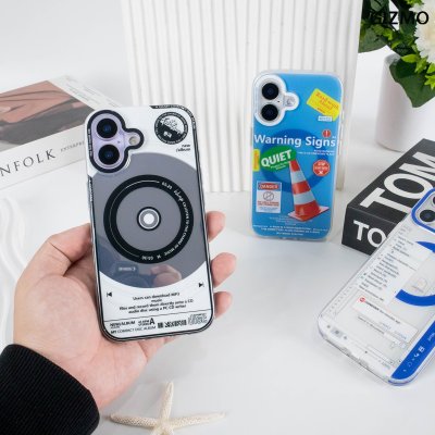 GIZMO WWPC Crystal Clear Case With magsafe เคสใสกันกระแทก ลาย Warning Signs & Disc iPhone 17